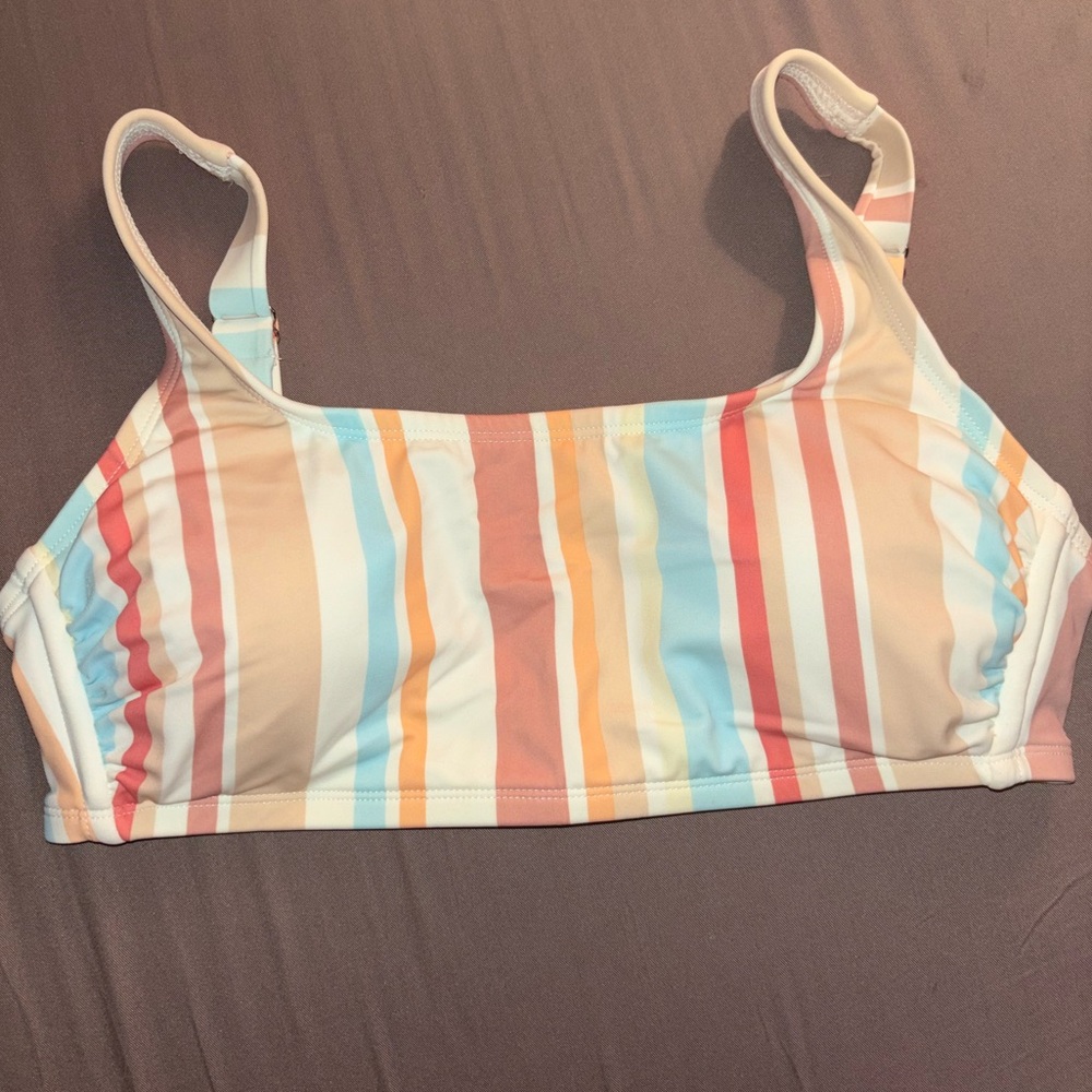 Xhilaration Striped Multicolor Bikini Top (D/DD)
